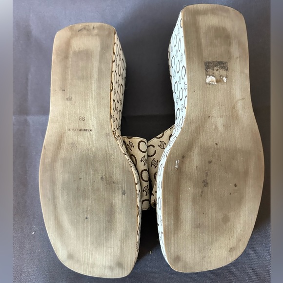 Vintage Celine logo slide rope insole 3 inch heel 2 inch platform - Picture 4 of 6